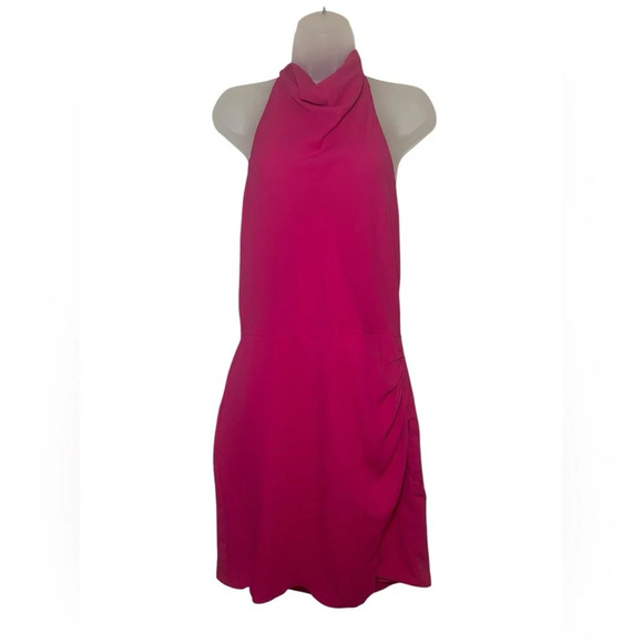 Amanda Uprichard Joanne Dress XL | Hot Pink Halter Mini | New Without Tags - Picture 3 of 8